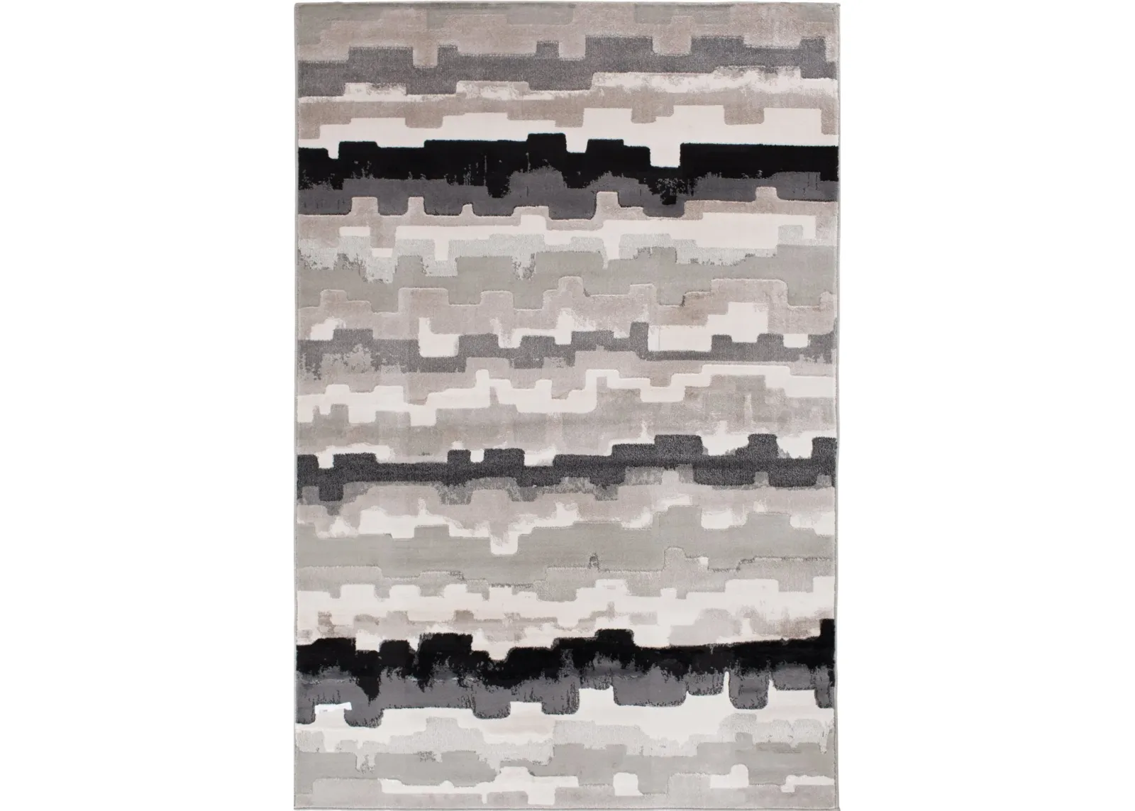 5 x 8 Medium Erasto White, Gray, and Black Area Rug - Milan