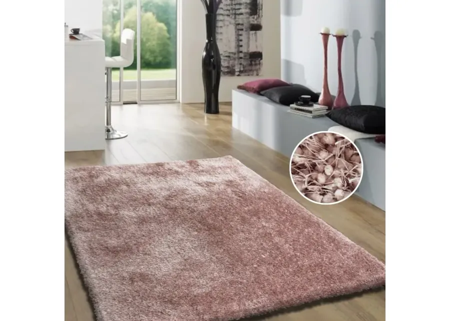 Shaggy Viscose 8 x 10 Dusty Pink Shag Rug