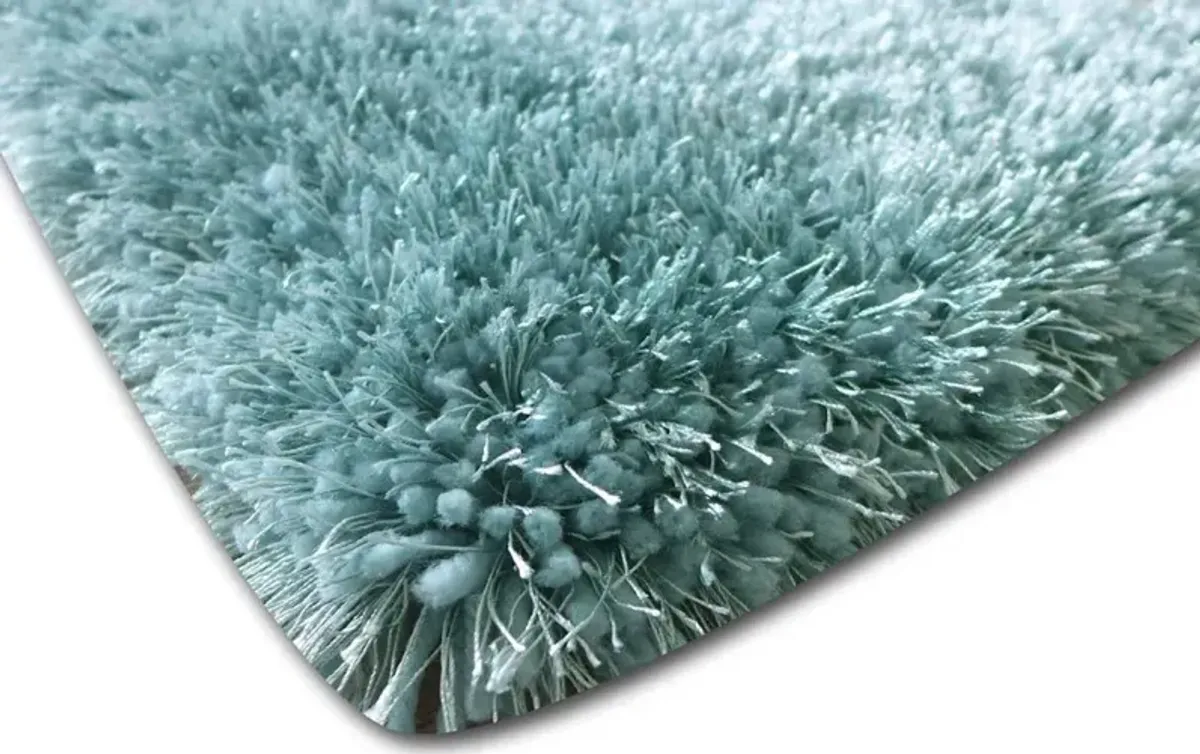 Shaggy Viscose 5 x 7 Marine Blue Shag Rug