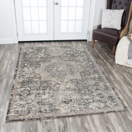 Panache 5 x 8 Traditional Gray and Beige Area Rug
