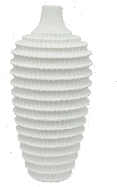 19 Inch White Textured Vase