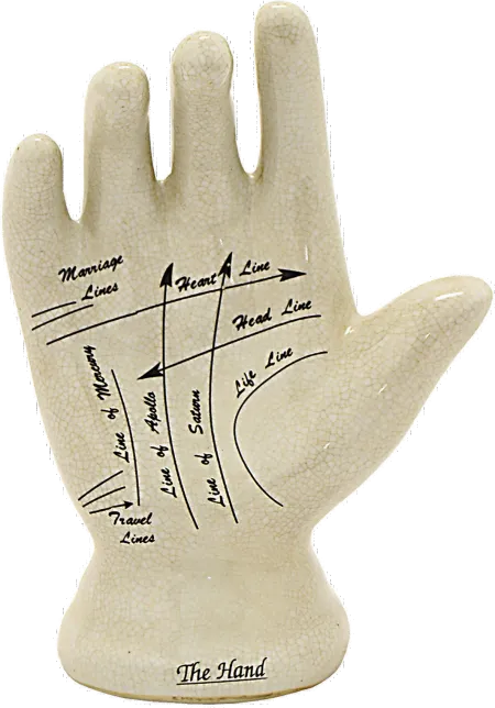 White Phrenology Hand Sculpture