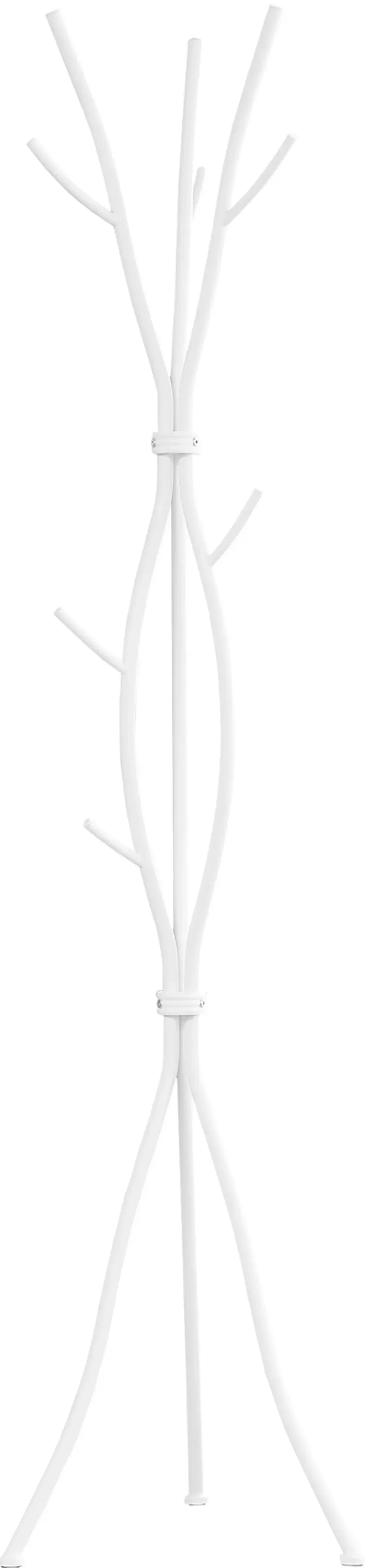 White Metal Contemporary Coat Rack