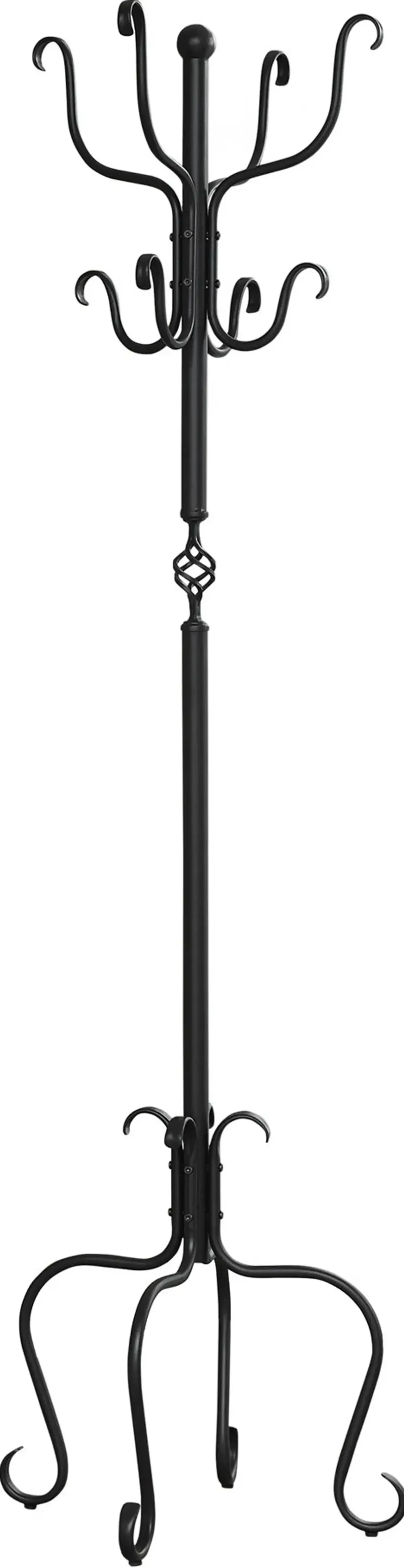 Black Metal Traditional Coat Rack