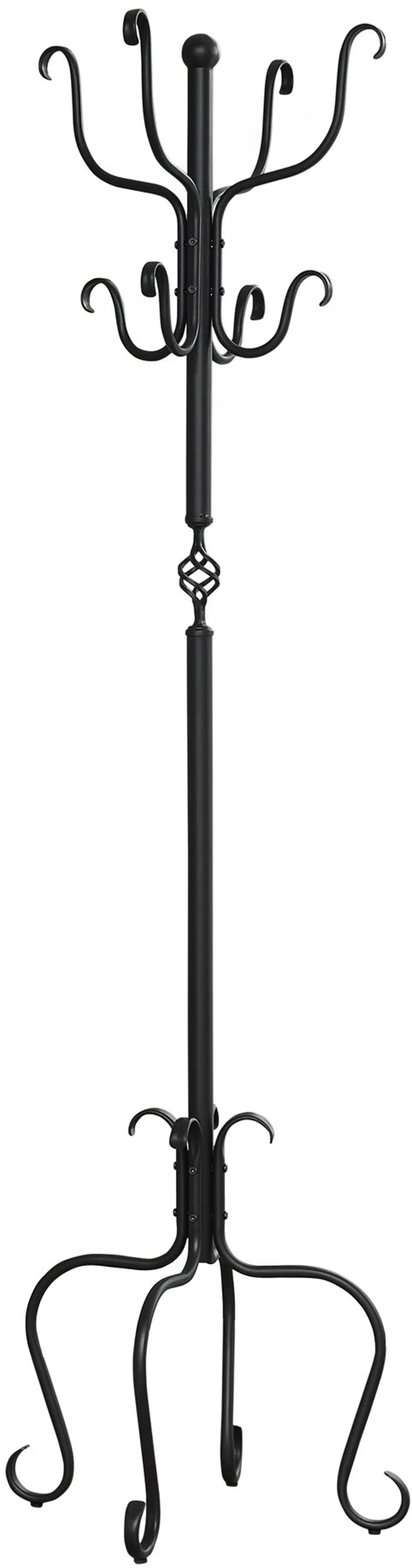 Black Metal Traditional Coat Rack