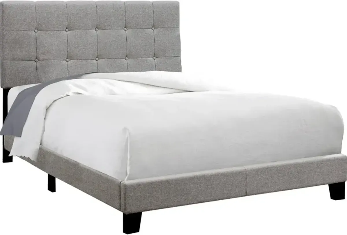 Contemporary Gray Full Upholstered Bed