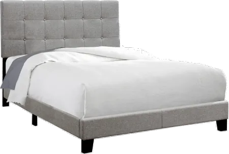 Contemporary Gray Full Upholstered Bed