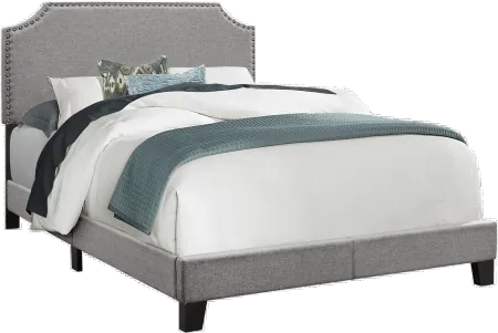 Classic Contemporary Gray Full Upholstered Bed