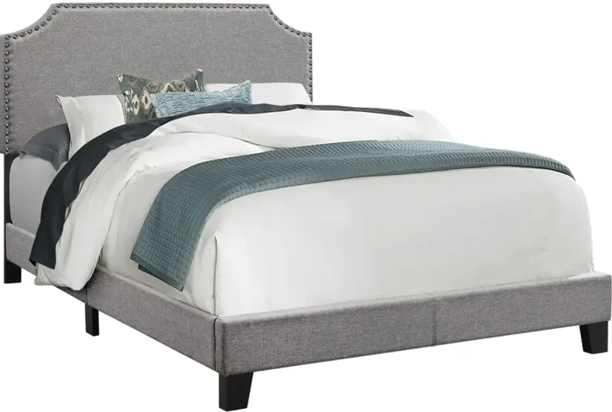 Classic Contemporary Gray Full Upholstered Bed