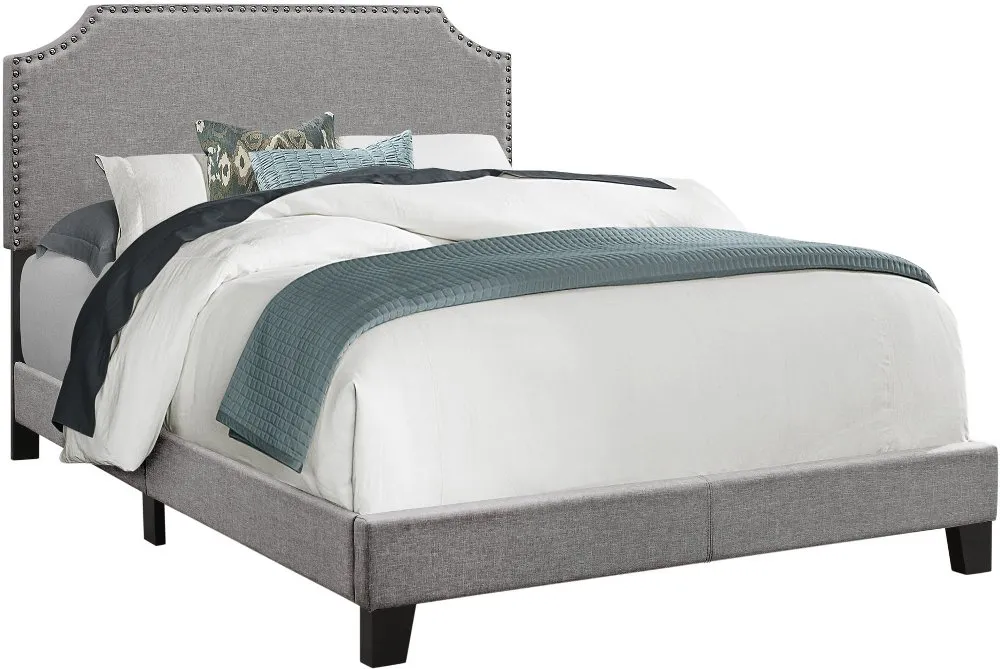 Classic Contemporary Gray Full Upholstered Bed