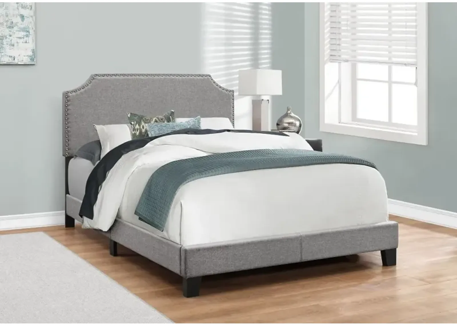 Classic Contemporary Gray Full Upholstered Bed