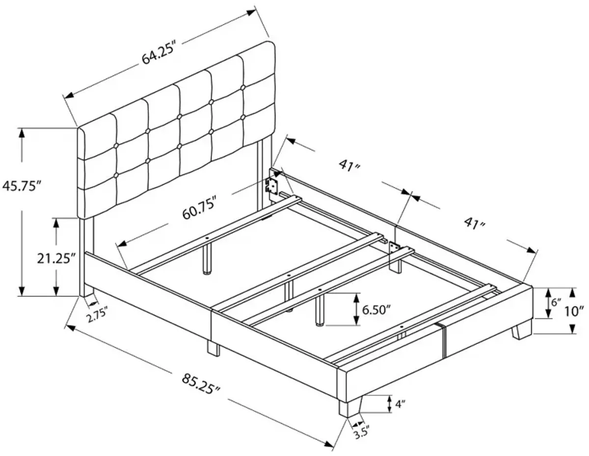 Contemporary Beige Queen Upholstered Bed