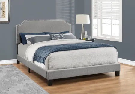 Classic Contemporary Gray Queen Upholstered Bed