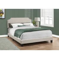 Classic Contemporary Beige Queen Upholstered Bed