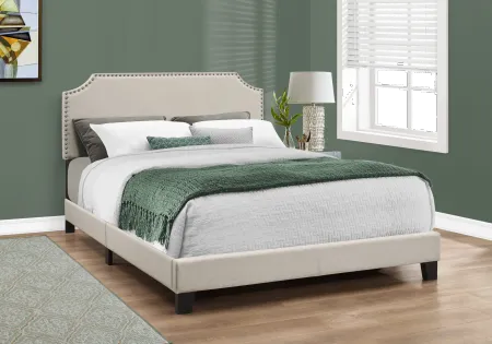 Classic Contemporary Beige Queen Upholstered Bed