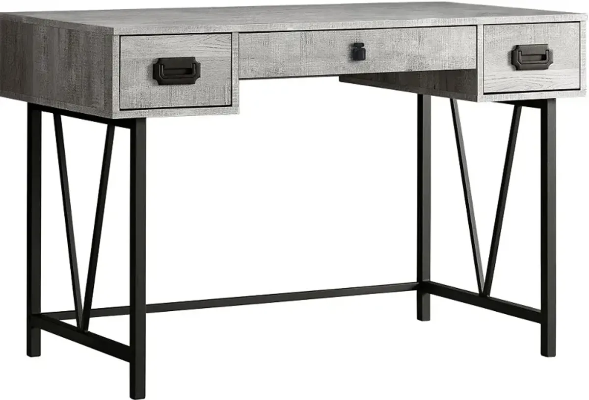 Gray Reclaimed Wood 48 Inch Wood Computer Desk