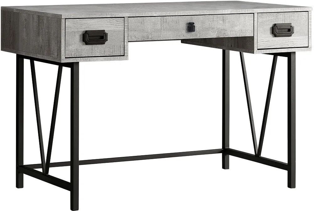 Gray Reclaimed Wood 48 Inch Wood Computer Desk