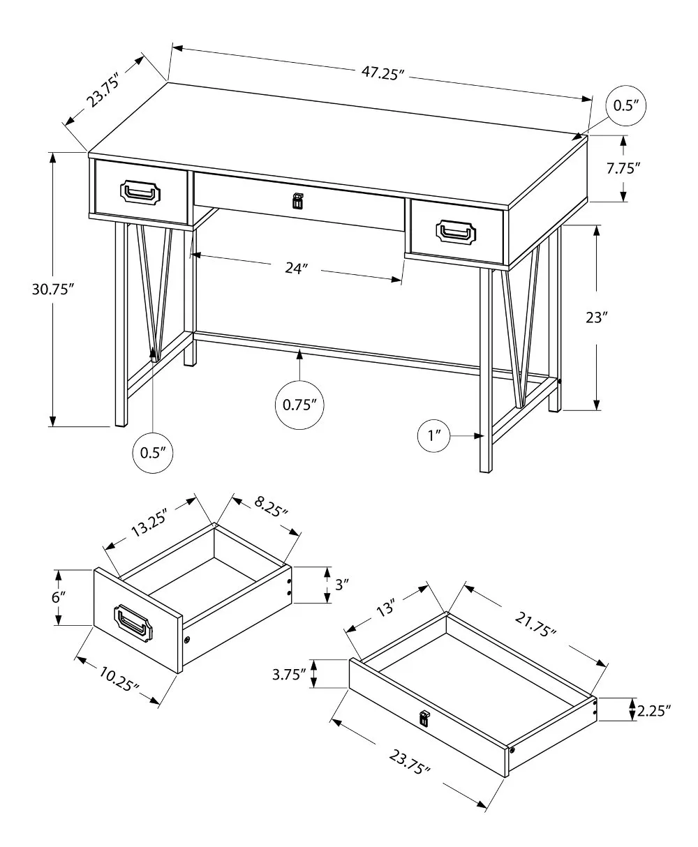 Gray Reclaimed Wood 48 Inch Wood Computer Desk