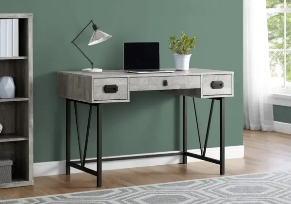 Gray Reclaimed Wood 48 Inch Wood Computer Desk