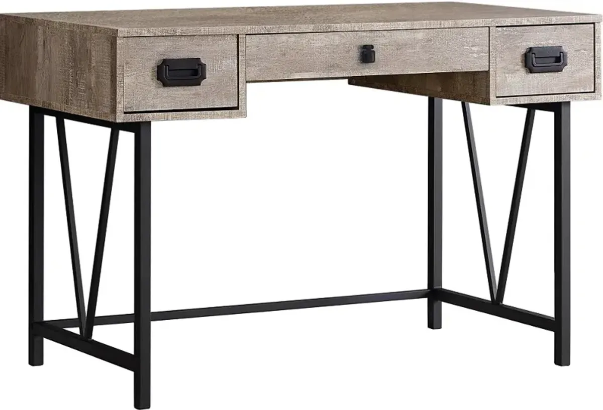 Taupe Reclaimed Wood 48 Inch Wood Computer Desk