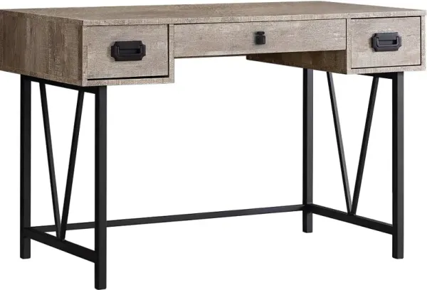 Taupe Reclaimed Wood 48 Inch Wood Computer Desk