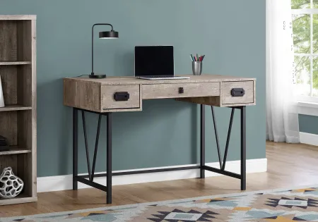 Taupe Reclaimed Wood 48 Inch Wood Computer Desk
