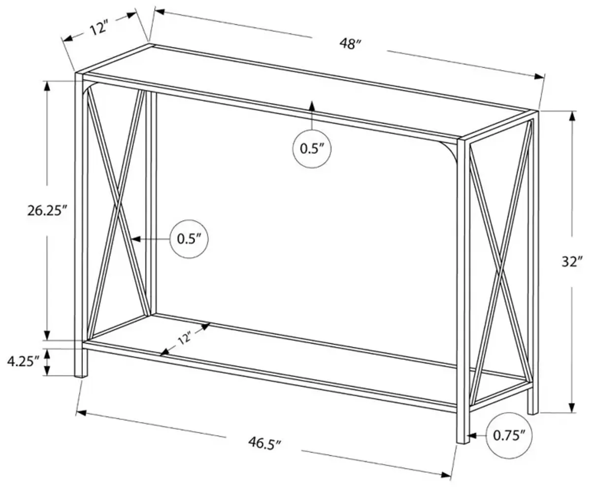 Dark Taupe 48 Inch Contemporary Accent Table