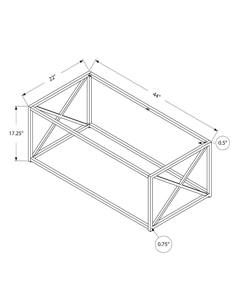 Chrome Metal Coffee Table - Marie