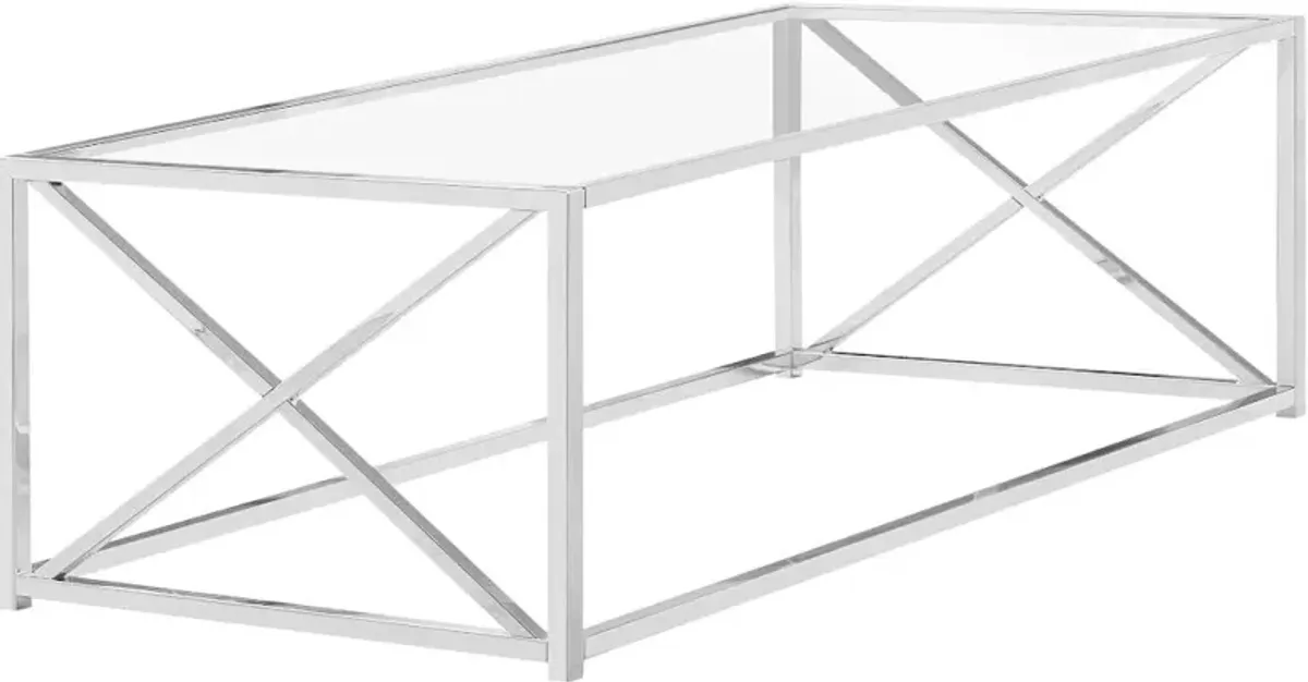 Chrome Metal Coffee Table - Marie