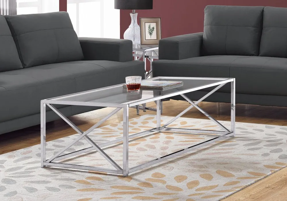 Chrome Metal Coffee Table - Marie