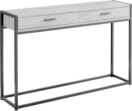 Gray and Black Metal 48 Inch Console Table