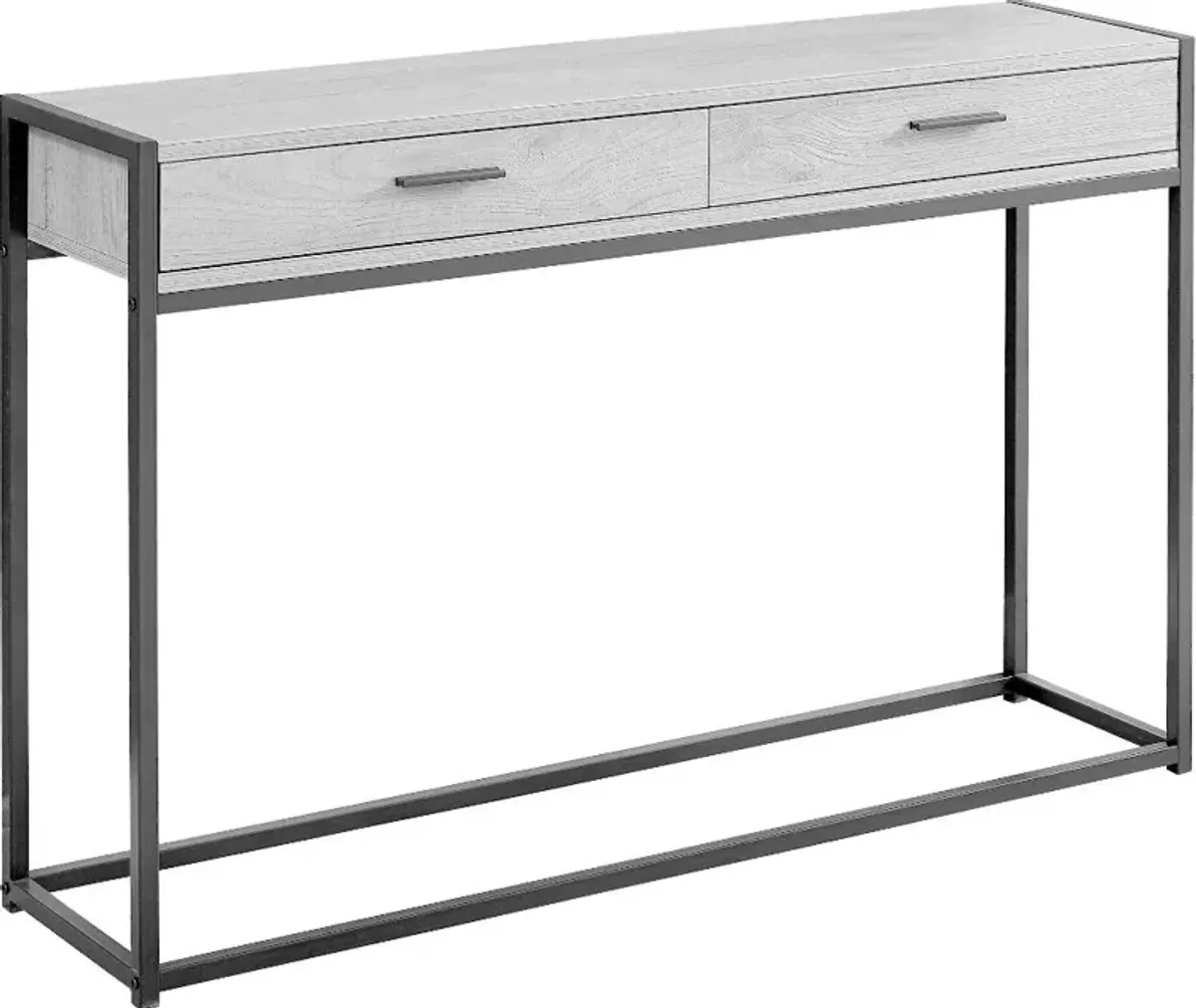 Gray and Black Metal 48 Inch Console Table