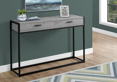 Gray and Black Metal 48 Inch Console Table