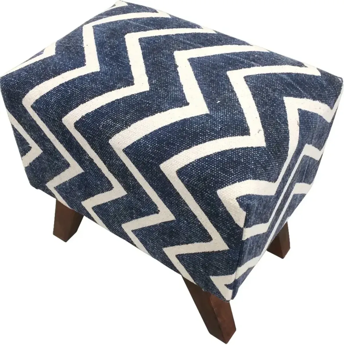 Ephraim 13 Inch Chevron Patterned Square Stool
