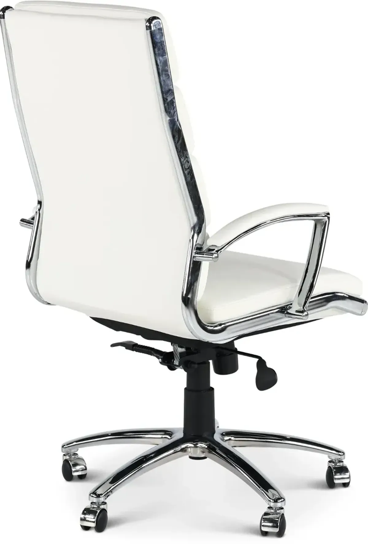 Modern White Office Chair with Padded Armrest