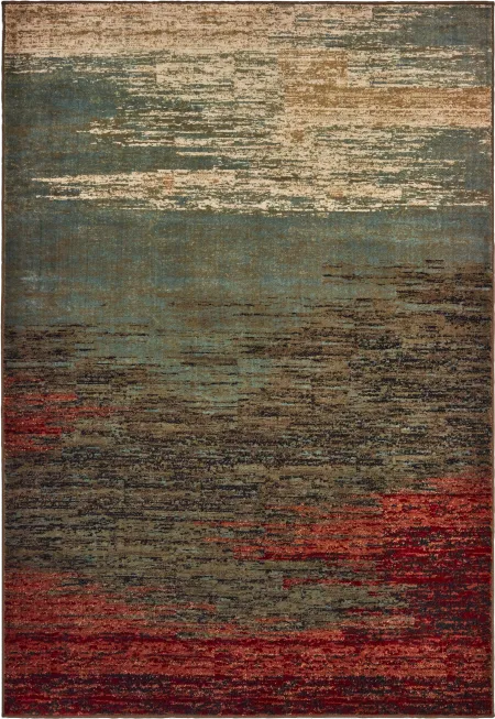 Laurel 5 x 7 Abstract Red, Blue, and Green Area Rug