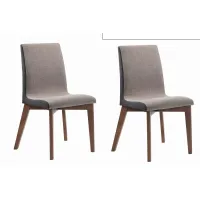 Contemporary Gray and Walnut Dining Room Chair (Set of 2) - Baylor