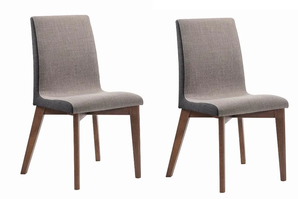 Contemporary Gray and Walnut Dining Room Chair (Set of 2) - Baylor