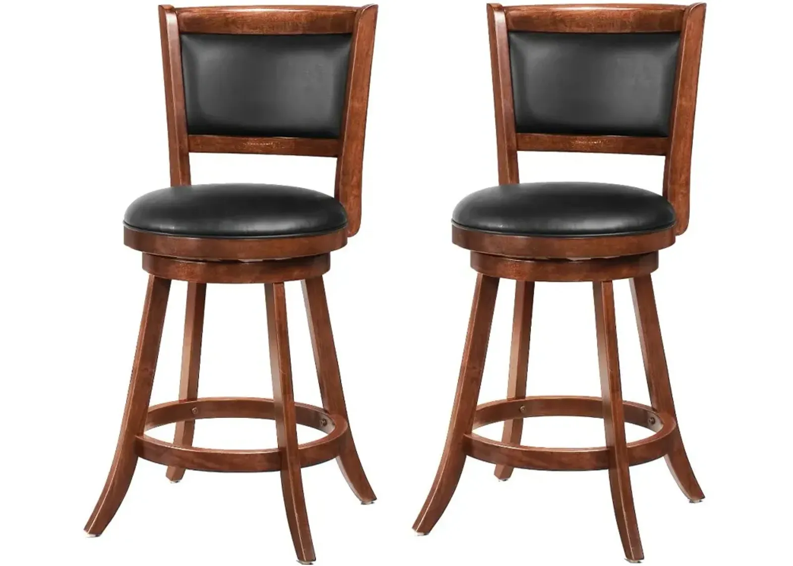 Antonie Brown and Black Swivel Counter Height Stool, Set of 2