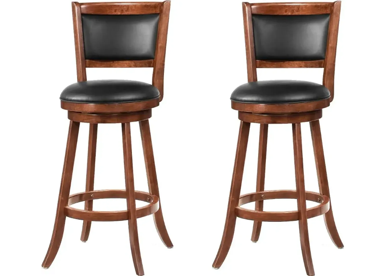 Antoine Brown and Black Swivel Bar Stool, Set of 2