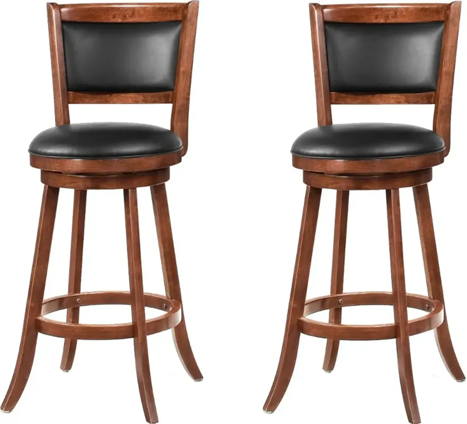 Antoine Brown and Black Swivel Bar Stool, Set of 2