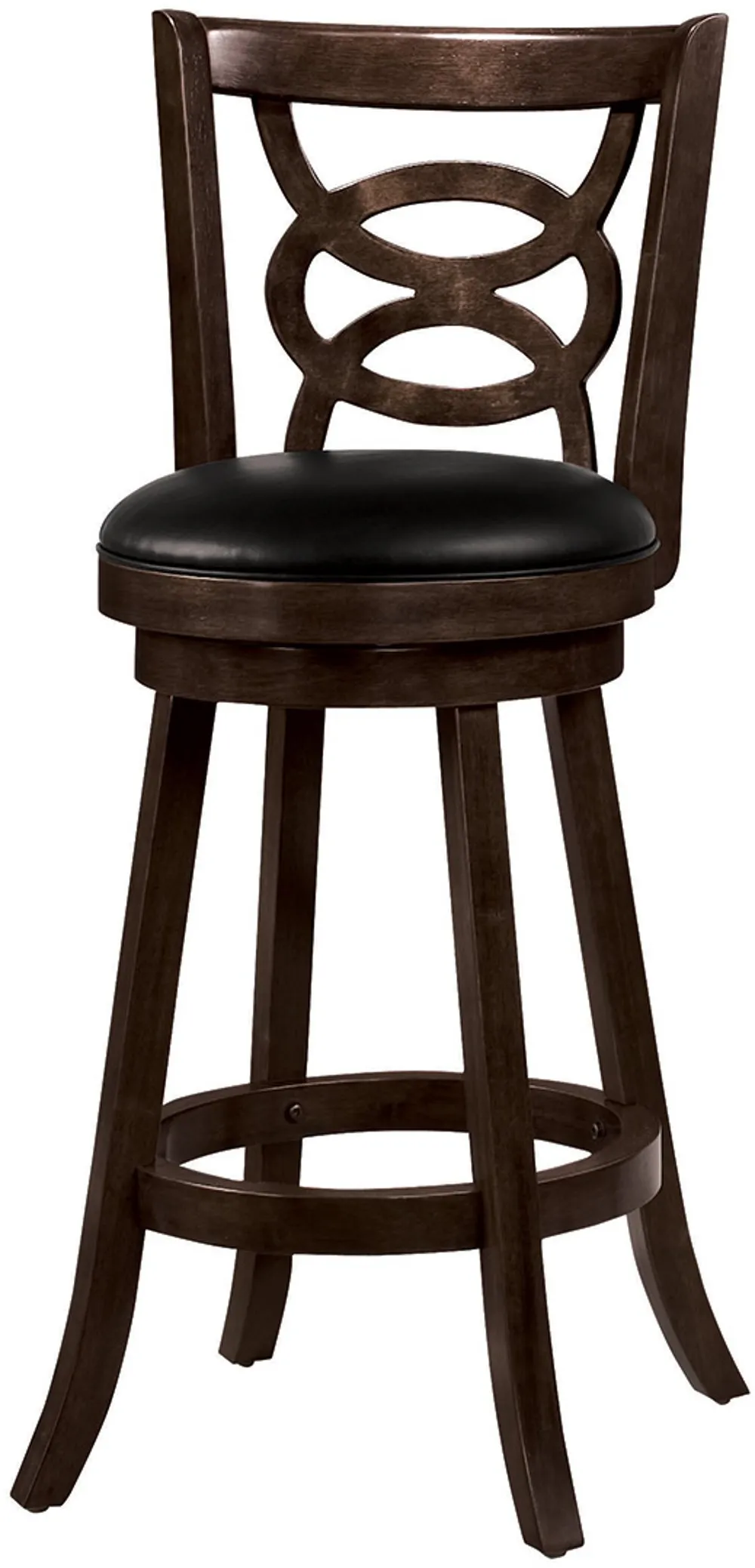 Transitional Espresso Brown Swivel Bar Stool (Set of 2)