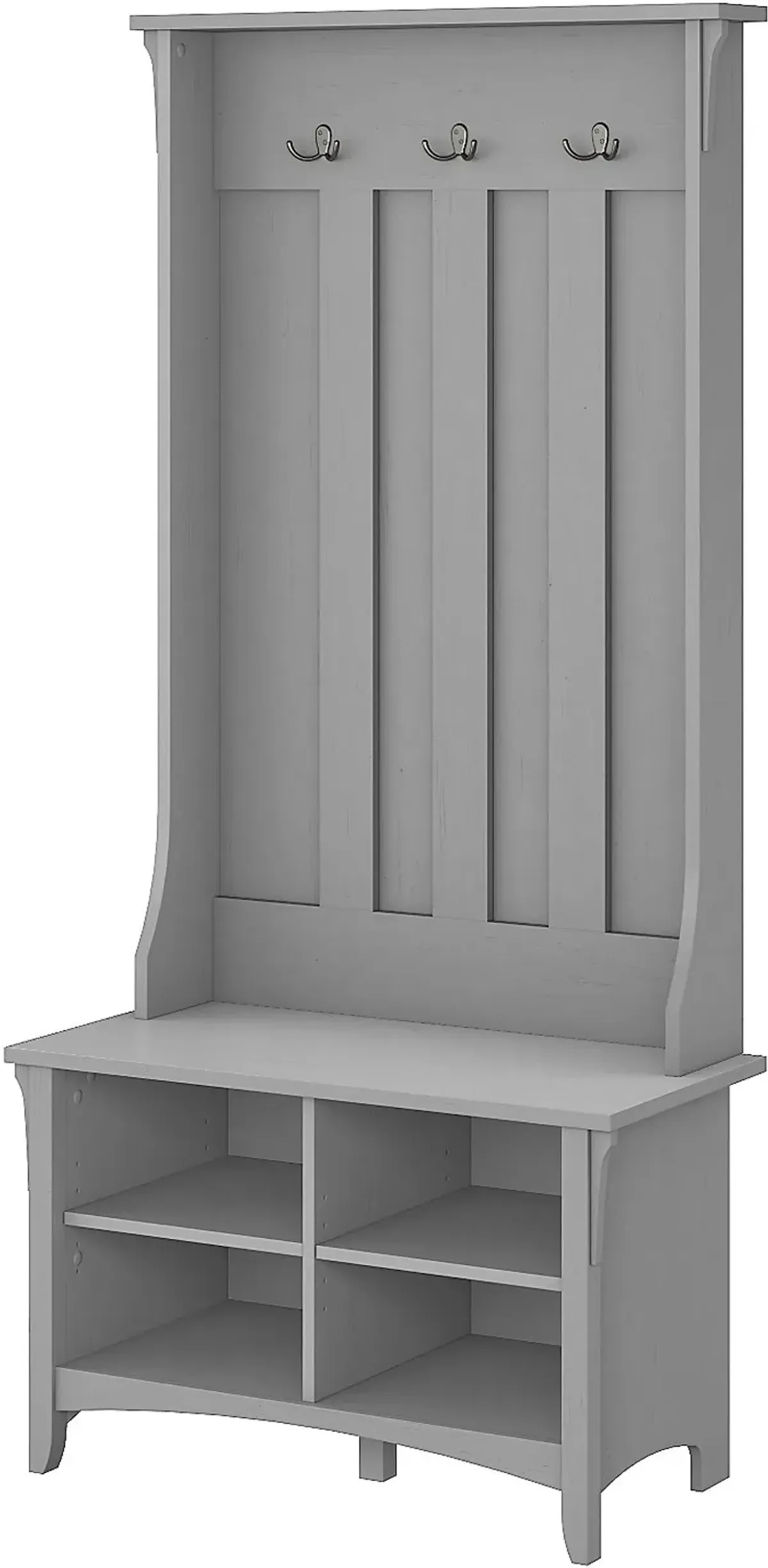 Salinas Cape Cod Gray Hall Tree with Storage and Bench