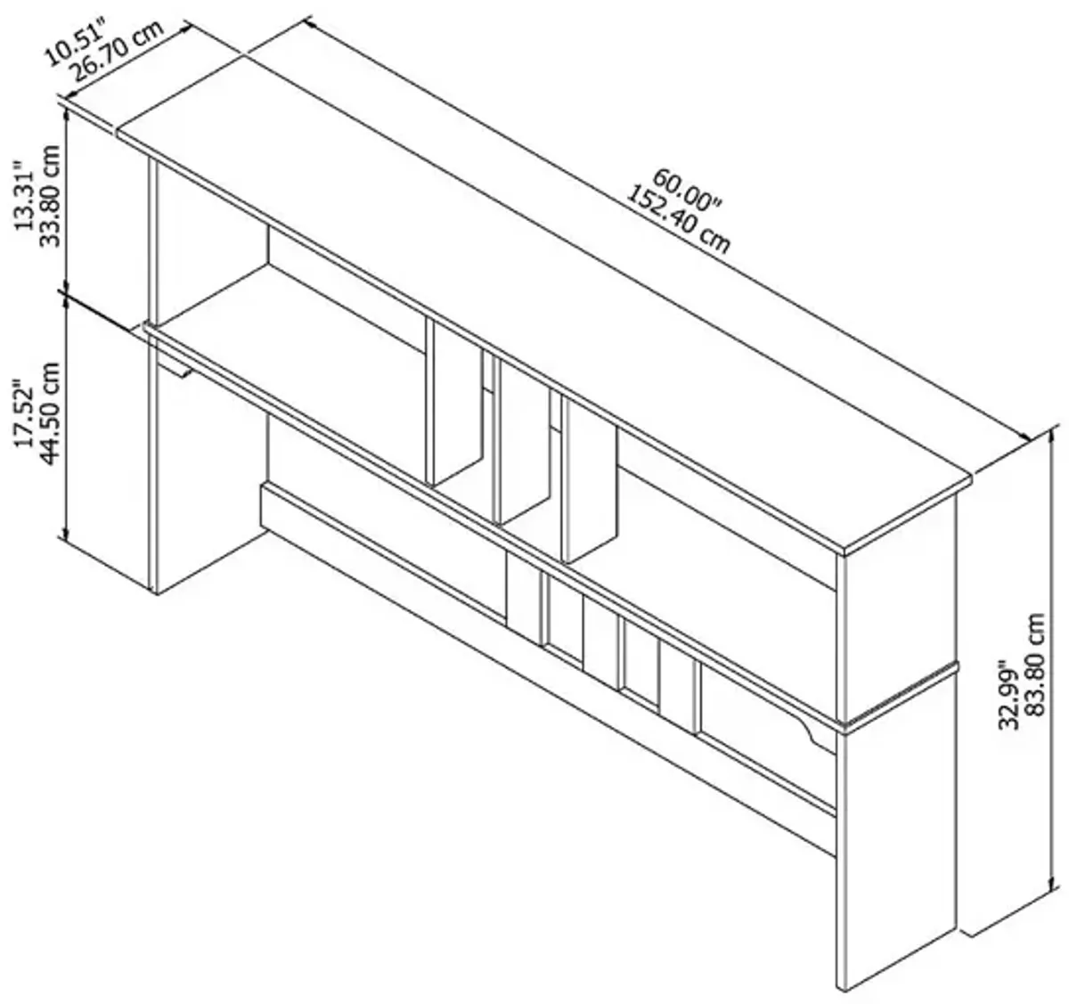 Salinas 60" Antique White Hutch