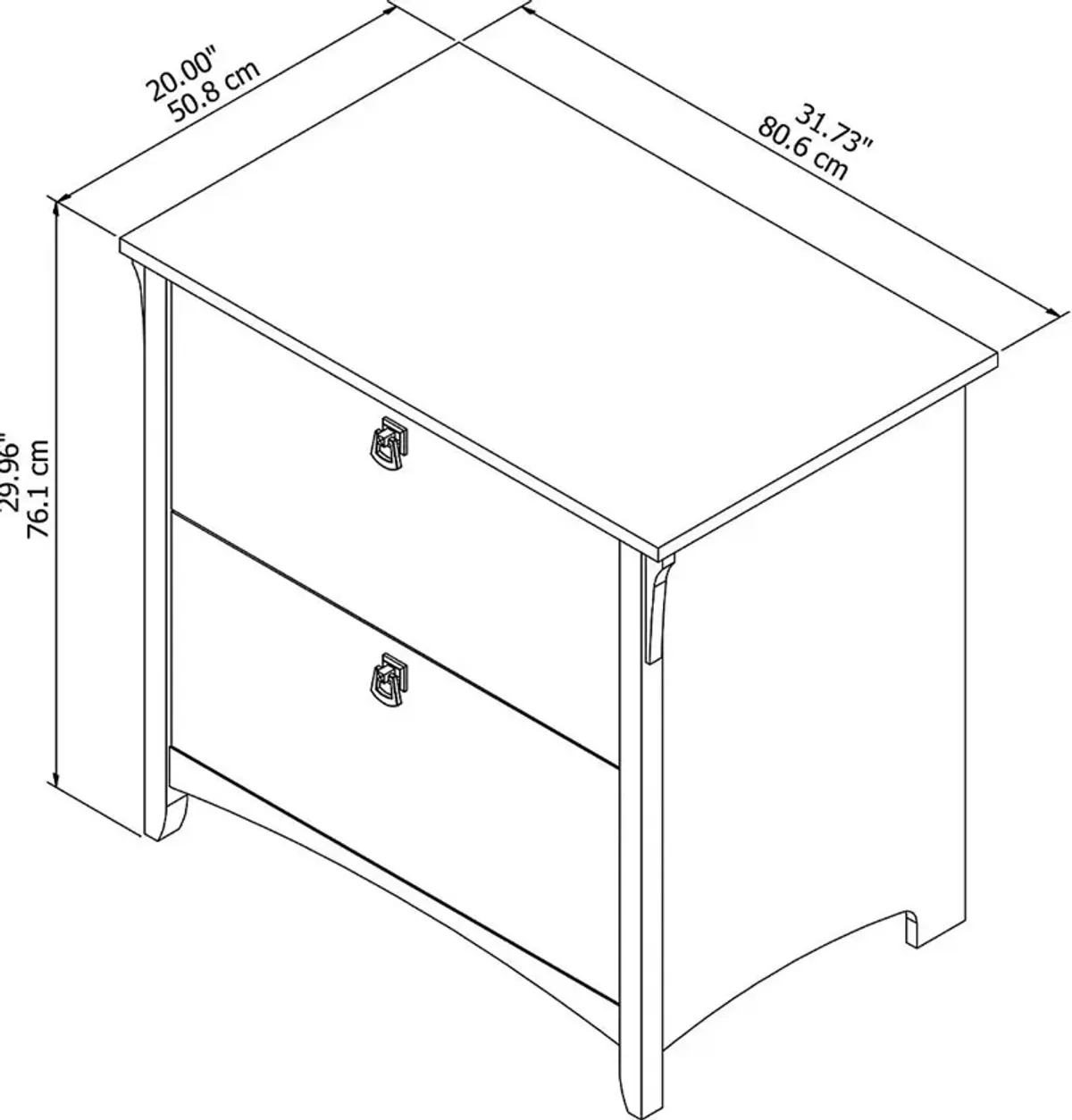 Salinas Cape Cod Gray Lateral File Cabinet - Bush Furniture