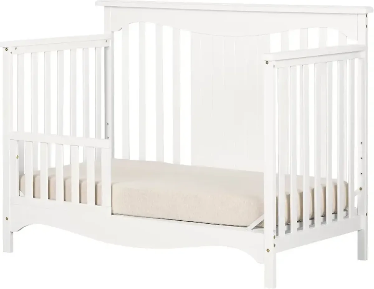 Savannah White Crib with Toddler Rail - South Shore