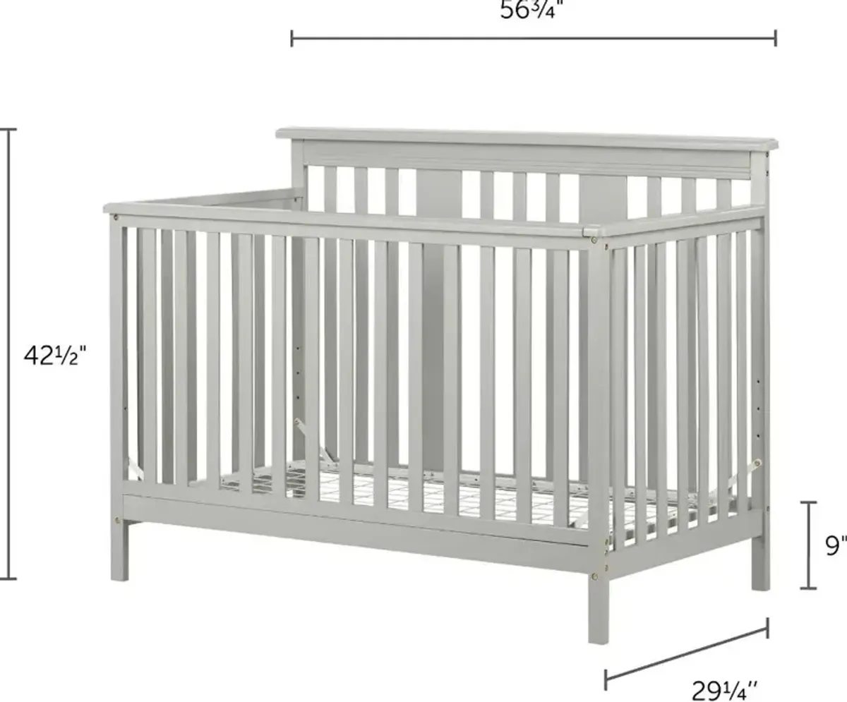 Cotton Candy Gray Crib with Toddler Rail - South Shore