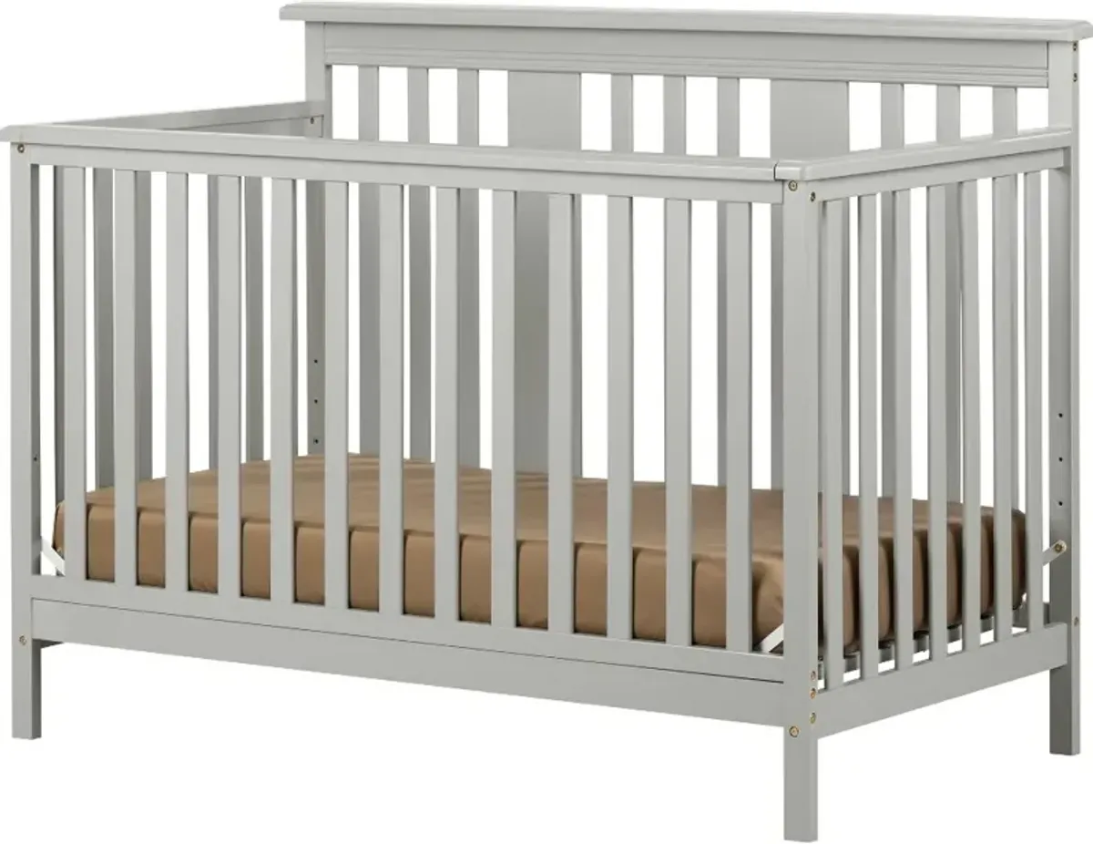 Cotton Candy Gray Crib with Toddler Rail - South Shore