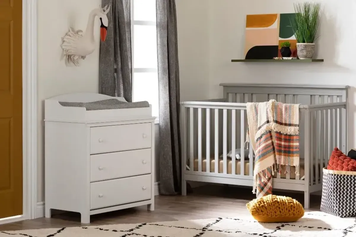 Cotton Candy Gray Crib with Toddler Rail - South Shore