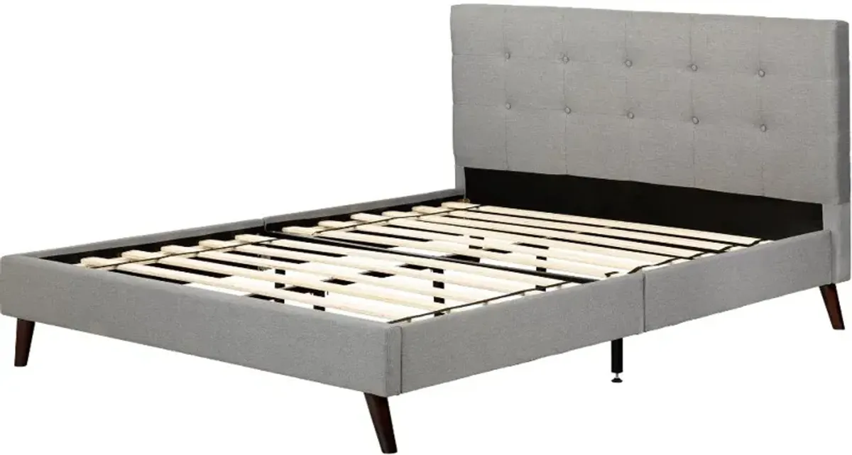 Fusion Contemporary Gray Full Upholstered Platform Bed - South Shore